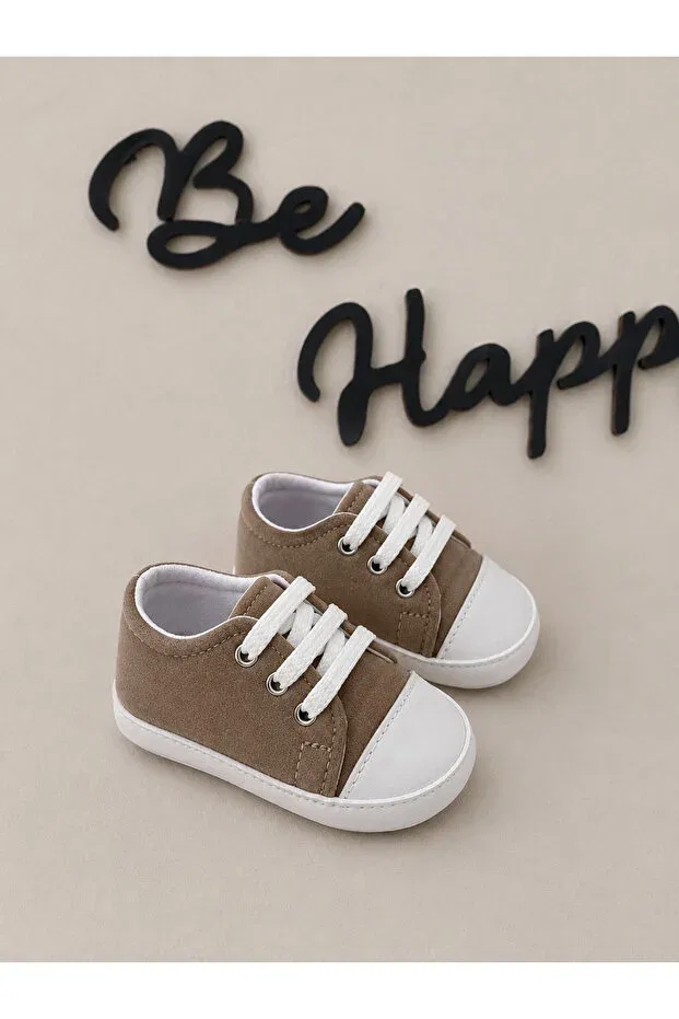 Детские туфли-мокасины на шнуровке для новорожденных Lumy Kids, Brown — фото 3
