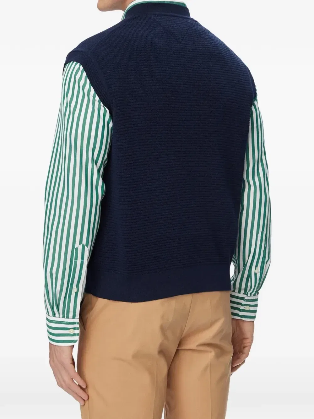 Вязаный жилет с V-образным вырезом Tommy Hilfiger, синий — фото 2