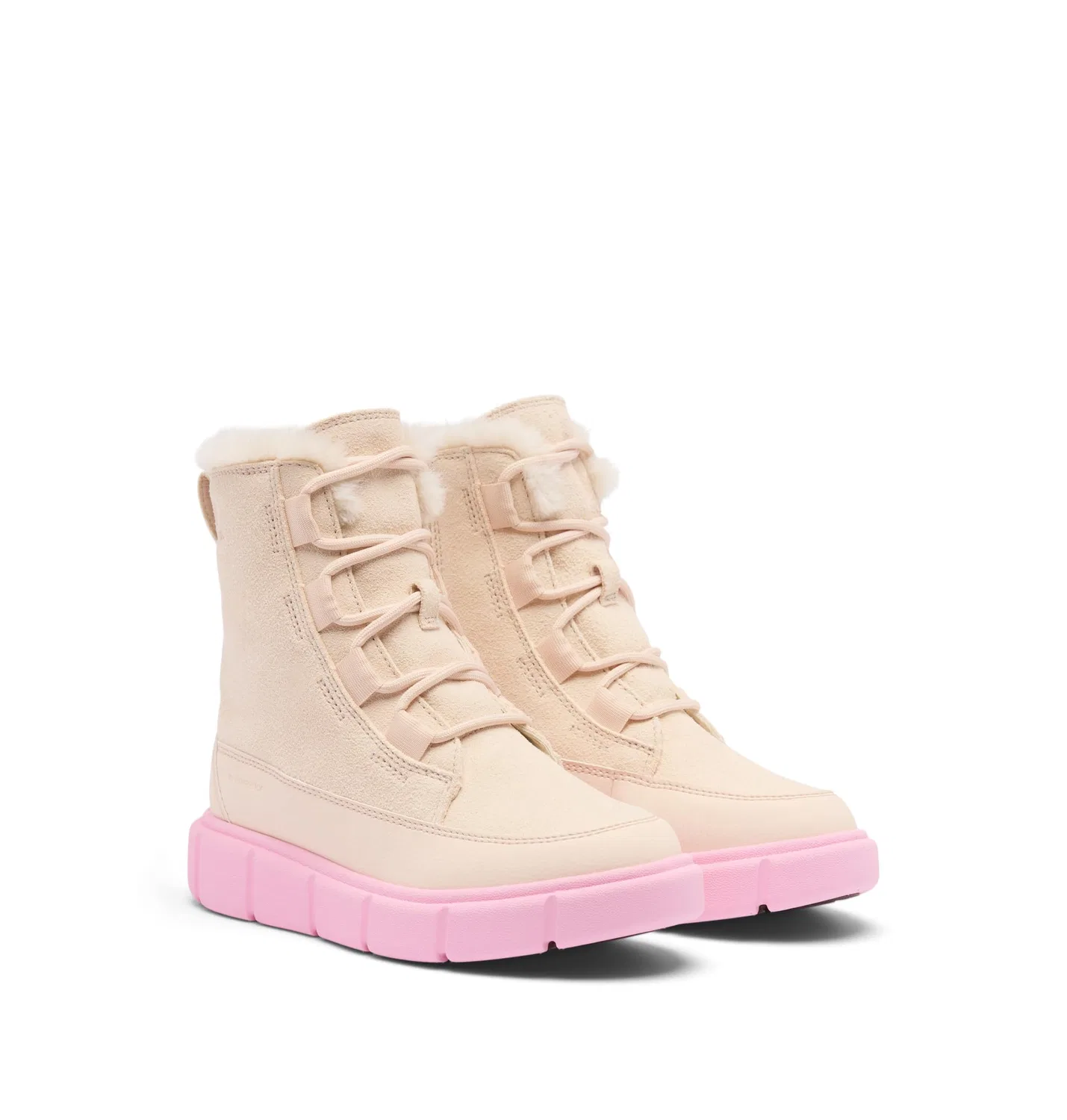 Детские ботинки для мальчиков водонепроницаемые Youth Sorel Explorer III Lace Wp Sorel, Pearlescent Pink Flare — фото 2
