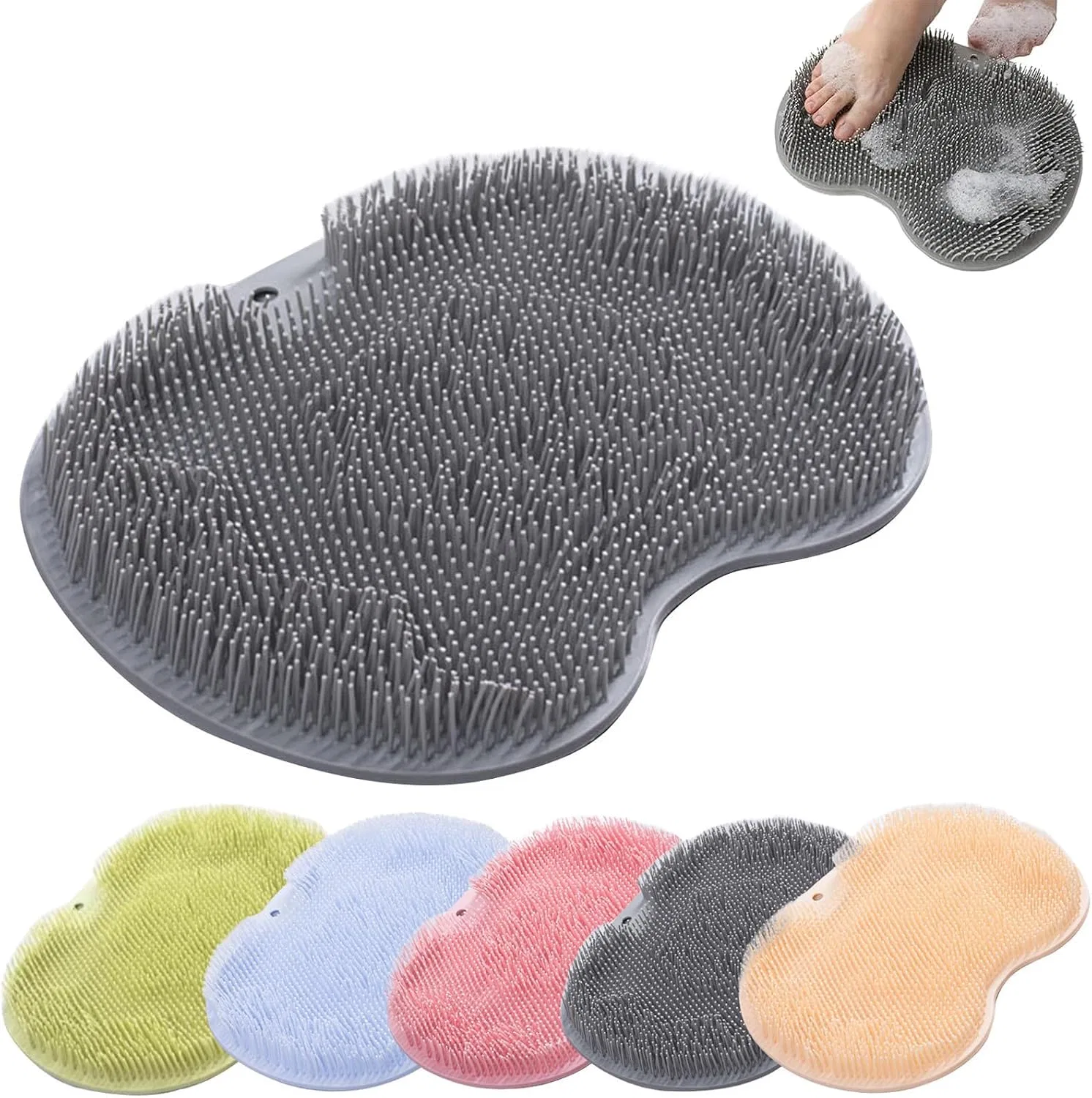 Ножная мойка, силикон, Junjie, 1 или 5 накладок, Light Gray