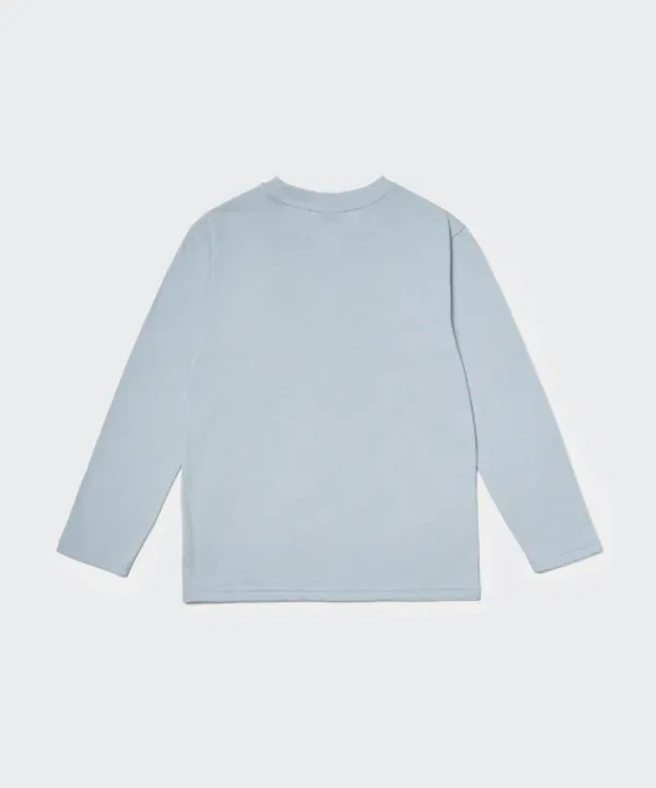 Футболка с длинным рукавом, свободный крой, Musinsa Standard Kids, блю грей — фото 3