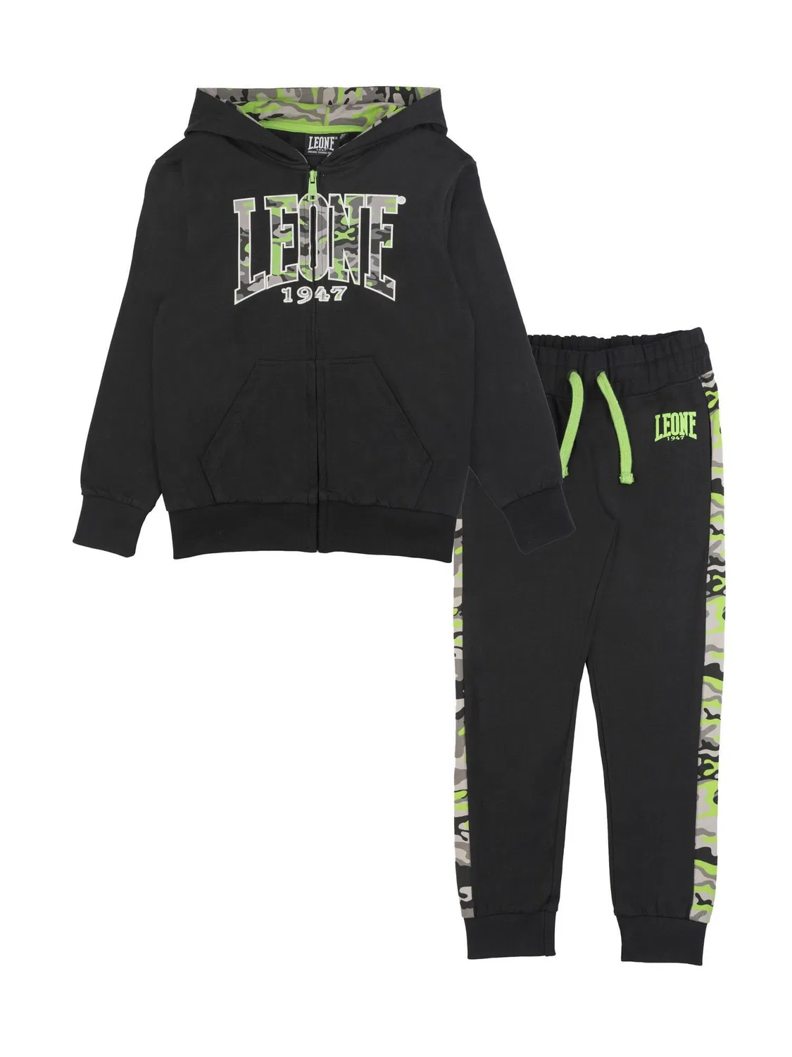 Детский спортивный костюм HJ Military Fluo Leone 1947 Apparel, Schwarz Mondgrau