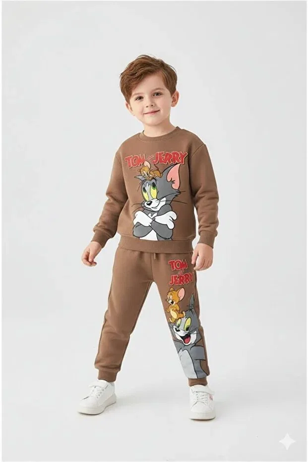 Детский спортивный костюм из 100% хлопка Little Baby, Brown