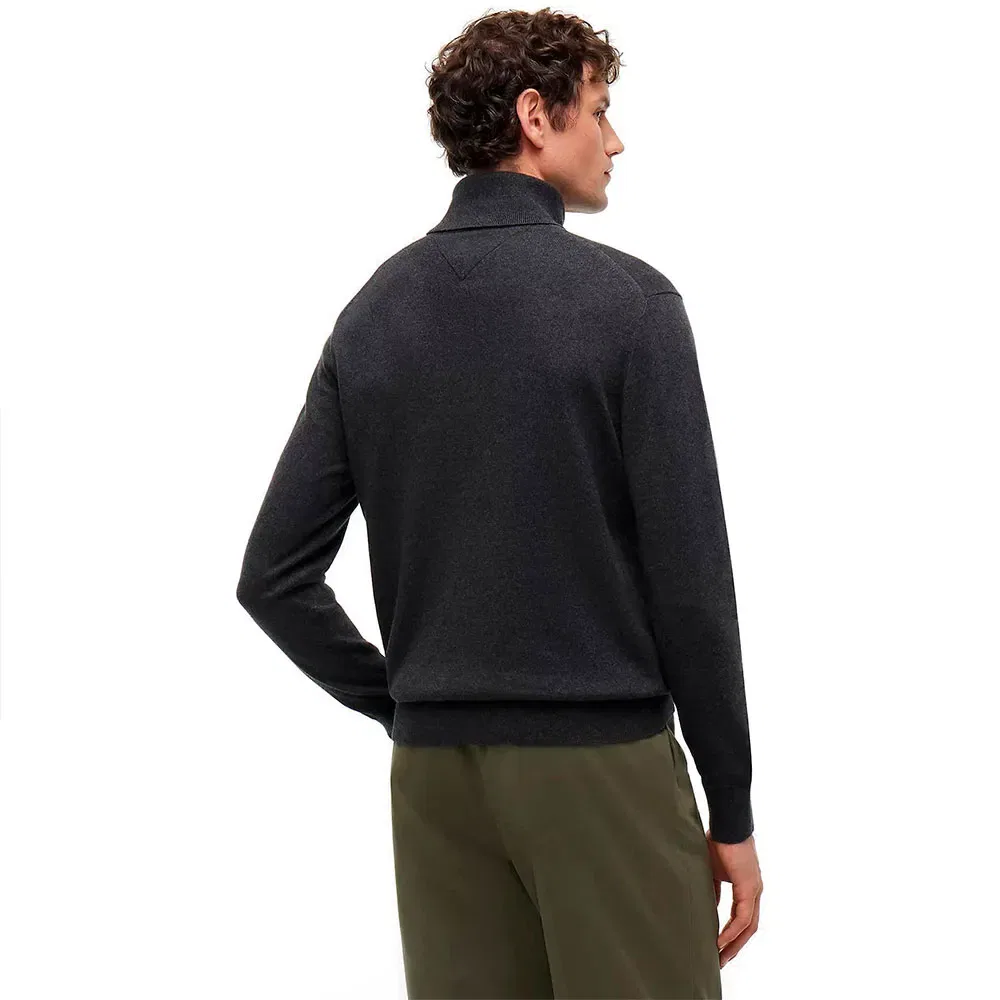 Мужской свитер с высоким воротником Cashmere high neck sweater Tommy hilfiger, Black — фото 2