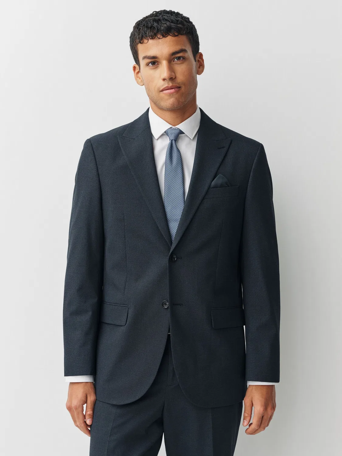 Пиджак Regular Fit Motionflex Puppytooth Texture Next, Navy Blue