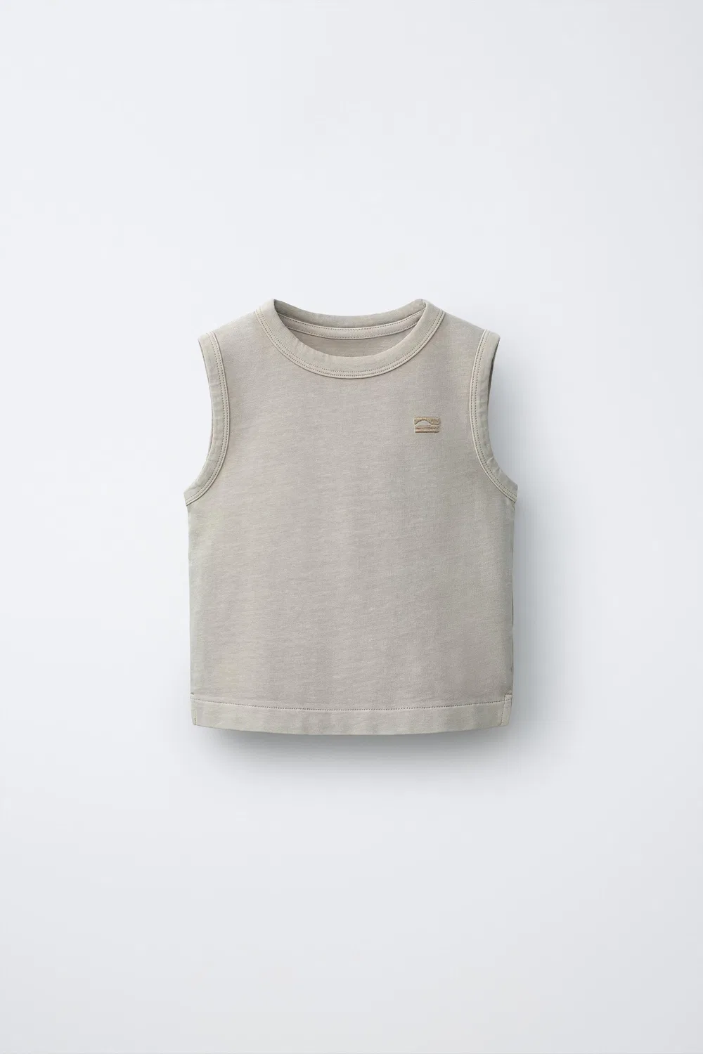 Футболка с вышивкой, окрашенная в готовом виде ZARA, Beige