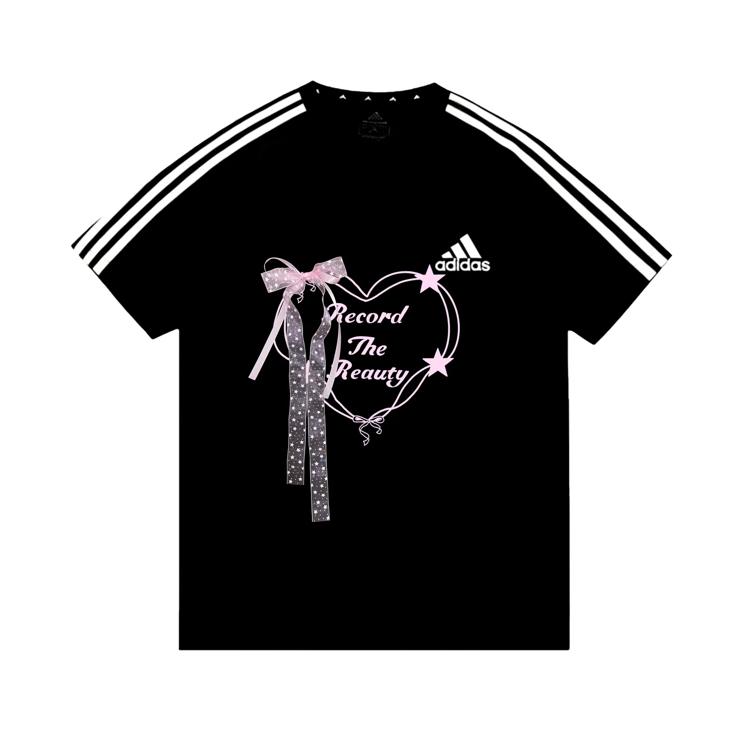 Футболка унисекс с принтом Adidas Football, Black Pink