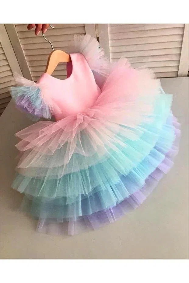 Детское платье для девочек с принтом Unicorn Special Day Tuana, Çok Renkli