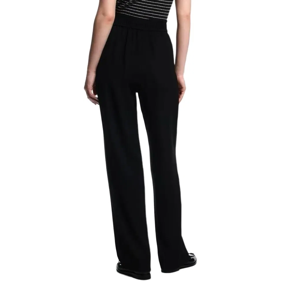 Женские брюки свободного кроя с высокой посадкой EMPORIO ARMANI, Black — фото 4
