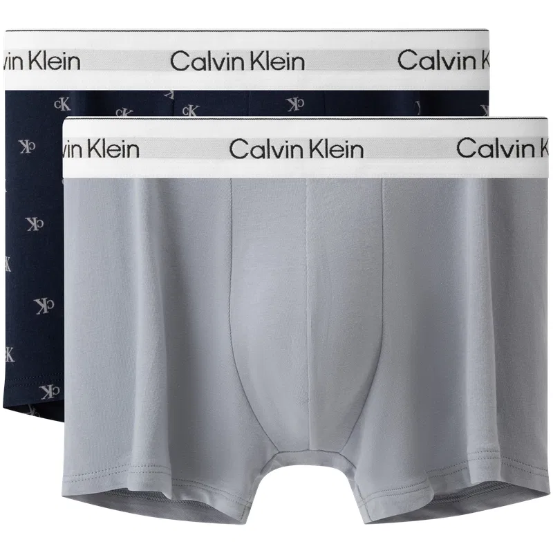 Мужские боксеры-слипы с длинным рукавом Calvin Klein, Navy Blue/Coconut Gray