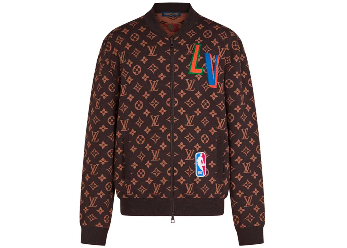 Мужская куртка-блузон с принтом Louis Vuitton x NBA, Brown