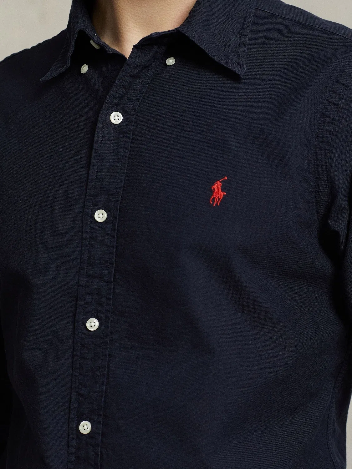Рубашка оксфордская с длинным рукавом Polo Ralph Lauren, синяя — фото 4