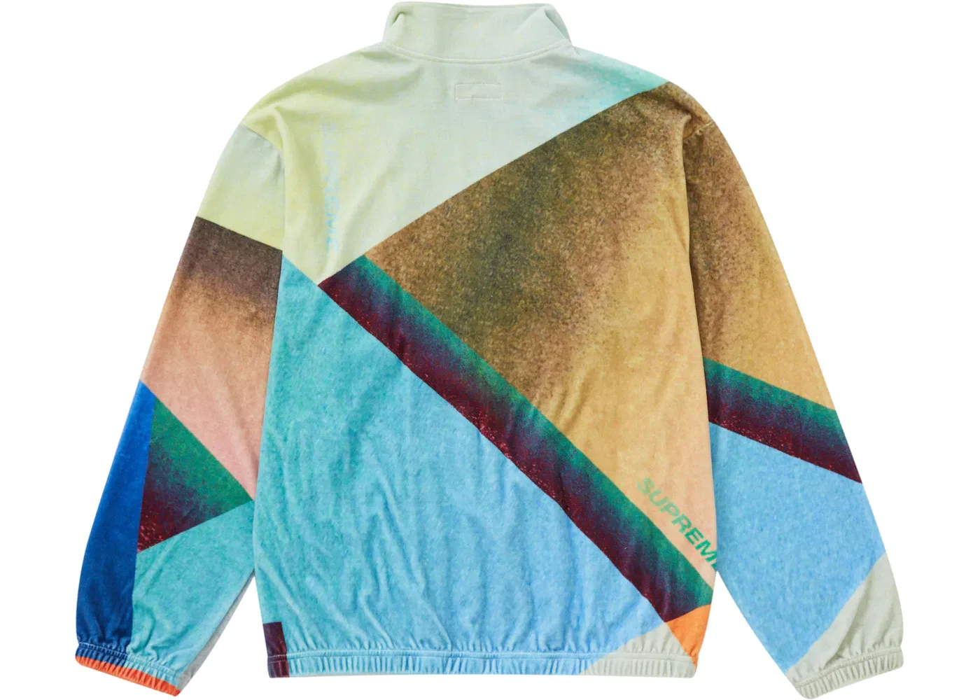Мужская куртка велюровая с принтом Supreme, Multicolor — фото 2