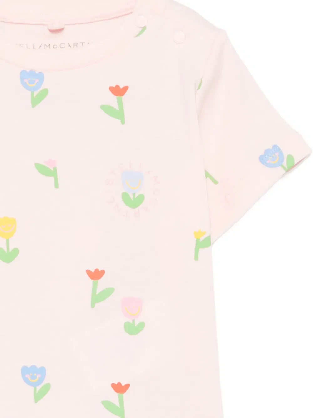 Футболка с цветочным принтом Stella Mccartney Kids, розовый — фото 3
