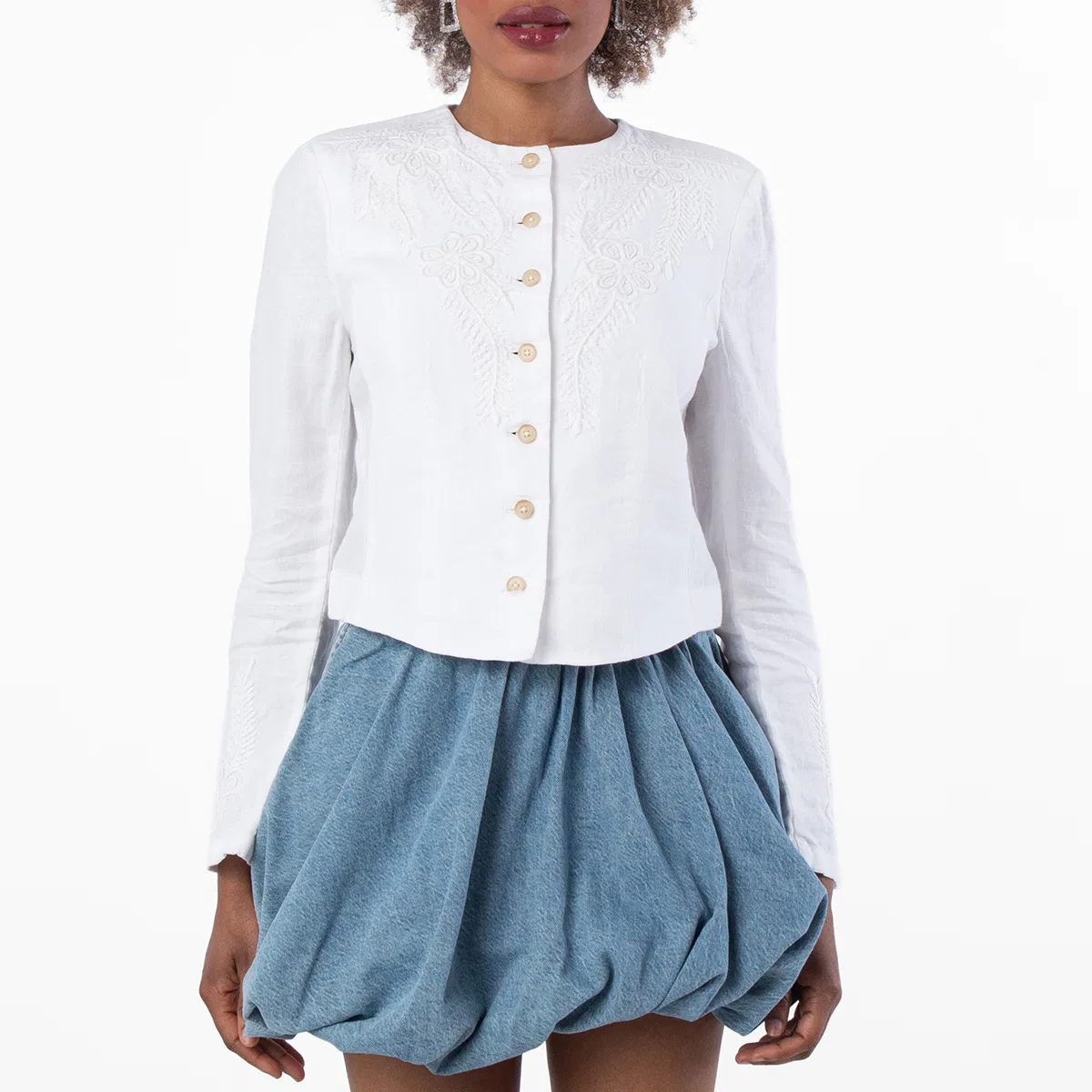 Жакет льняной с длинным рукавом Long-Sleeve Linen Jacket Polo Ralph Lauren, Cream
