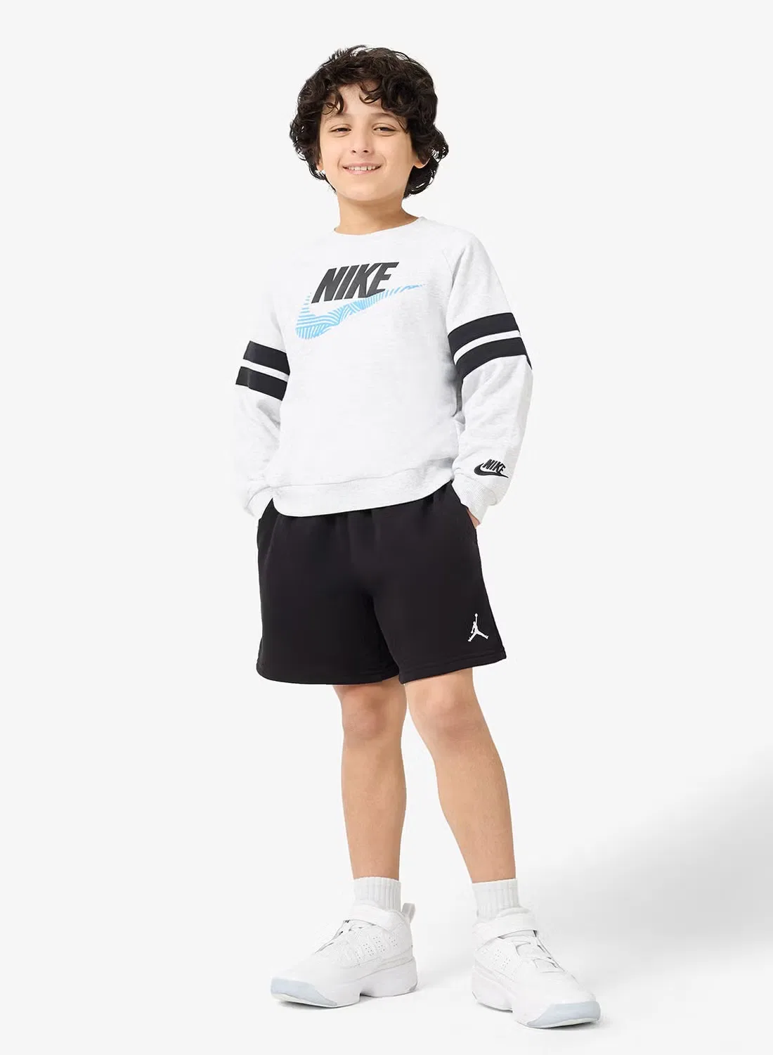 Свитшот оверсайз из футера French Terry Nike, бежевый — фото 4