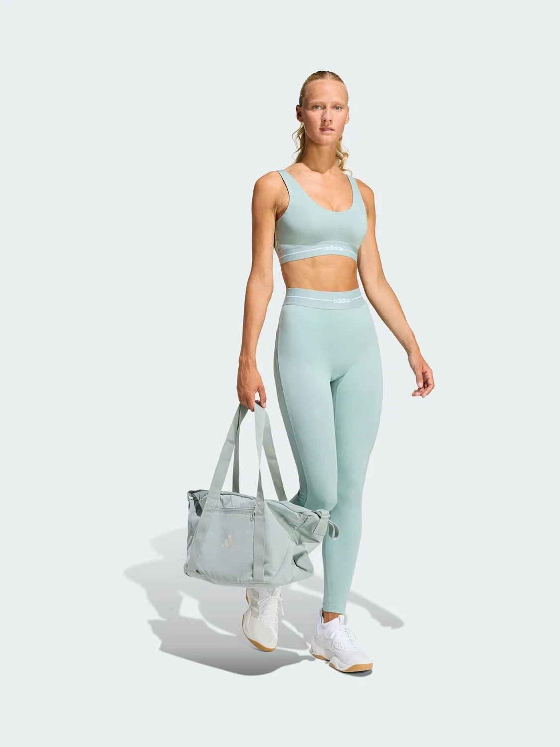 Леггинсы Hyperglam Full Length adidas, зеленый — фото 3
