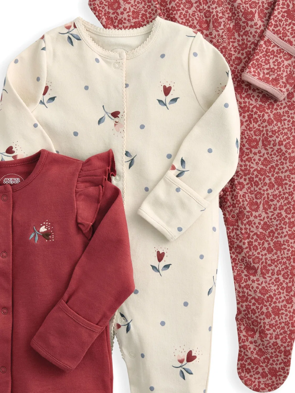 Комплект из 3 комбинезонов Mamas & Papas, розовый — фото 3