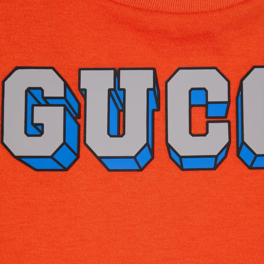 Детская футболка с круглым вырезом Orange GUCCI — фото 4