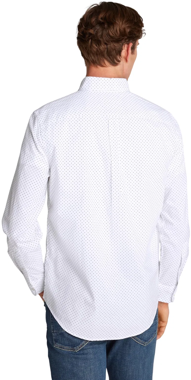 Мужская рубашка с принтом в горошек Tommy Hilfiger, White (Optic White / Navy Dot) — фото 2