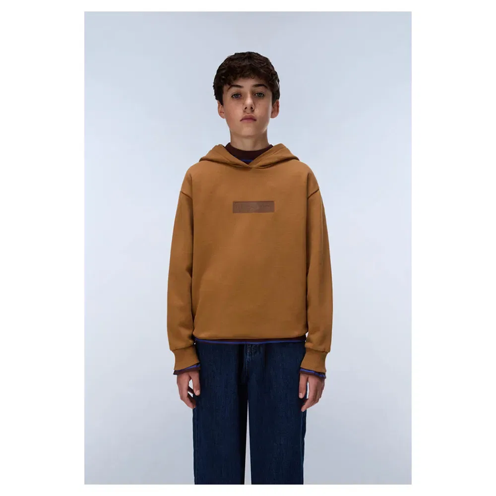 Детский свитшот для мальчиков с принтом Napapijri New Box Logo, Brown