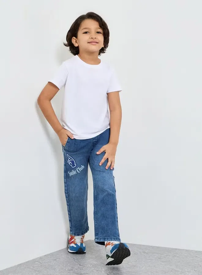Styli Джинсы с нашивкой Boys badge detail pull-on jeans, темно-синий — фото 2