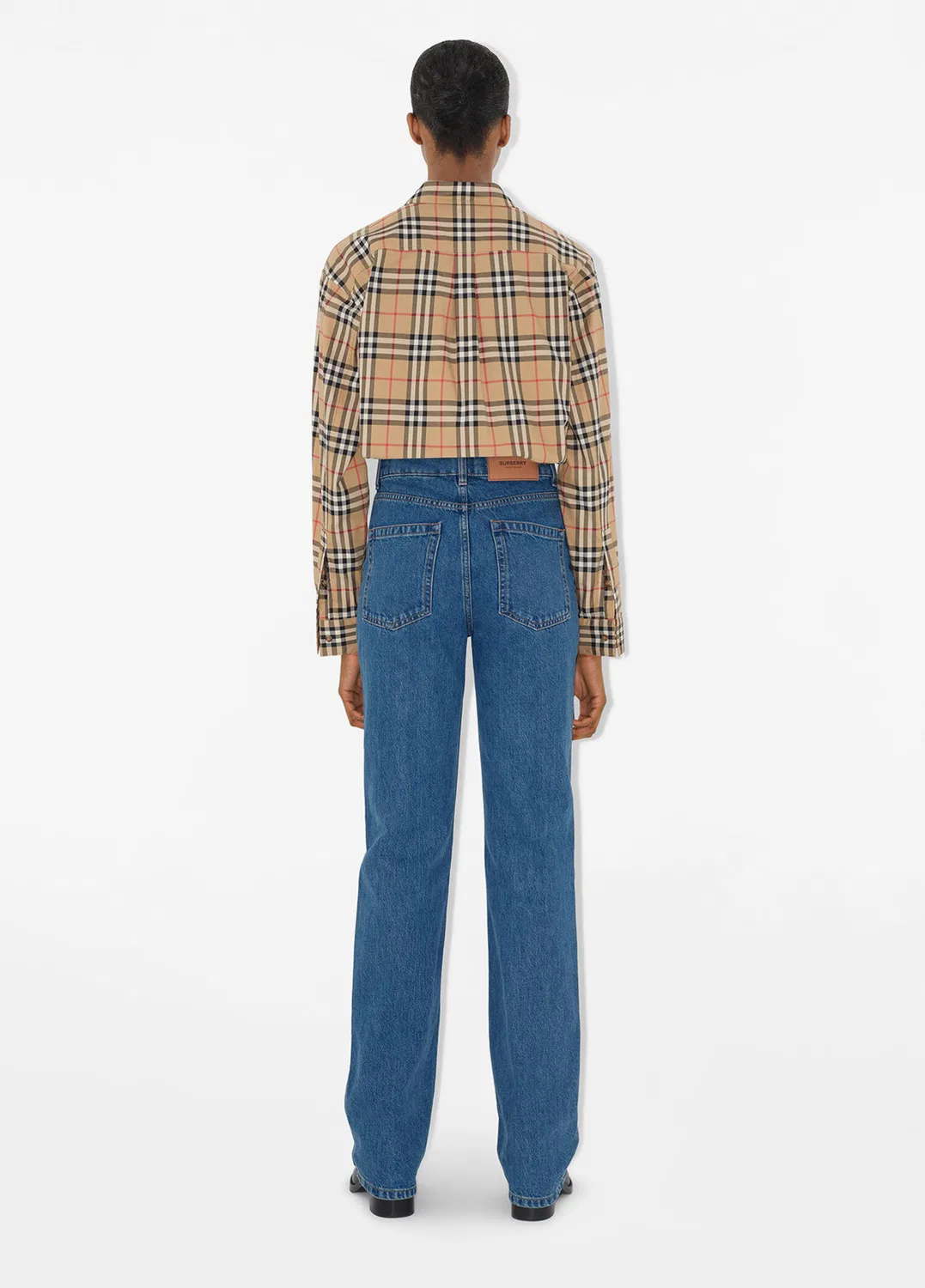 Рубашка Burberry Check Stretch, Женская, Бежевый — фото 4