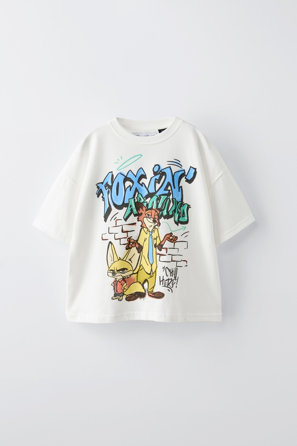 

Футболка с граффити «зоотрополис» disney ZARA, белый