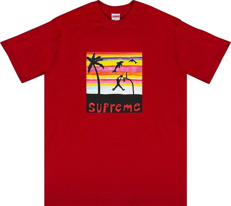 

Футболка Supreme Dunk Tee 'Red', красный