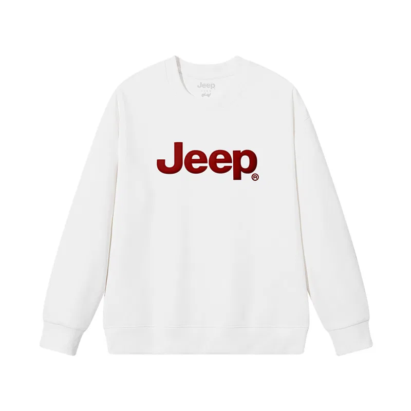 Детский свитшот с круглым вырезом Jeep Grade School Sweatshirts Crew Neck Moderate Stretch, White Heavyweight