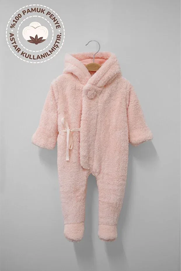 Детское боди-комбинезон Welsoft с капюшоном Aressy, Pink