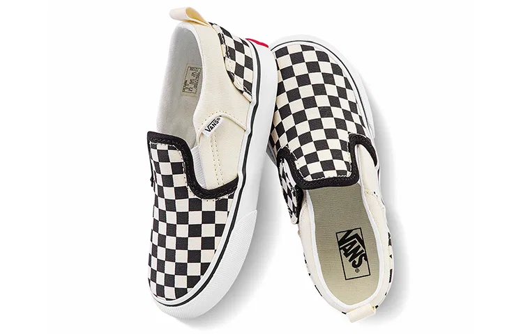 Детские кеды для малышей с шахматным принтом Vans, Black Natural — фото 4