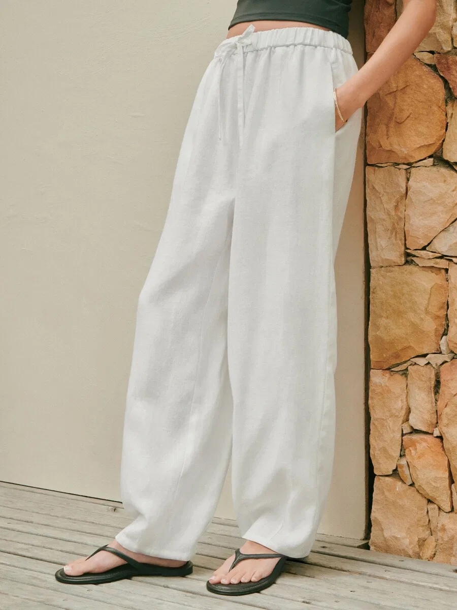 Брюки Next Barrel Pants 'N. Premium' белого цвета — фото 2