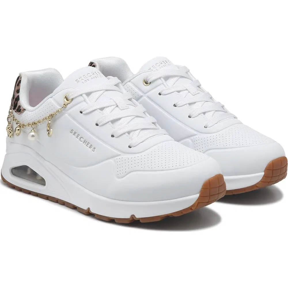 Детские кроссовки Street Uno Skechers, White/Leopard