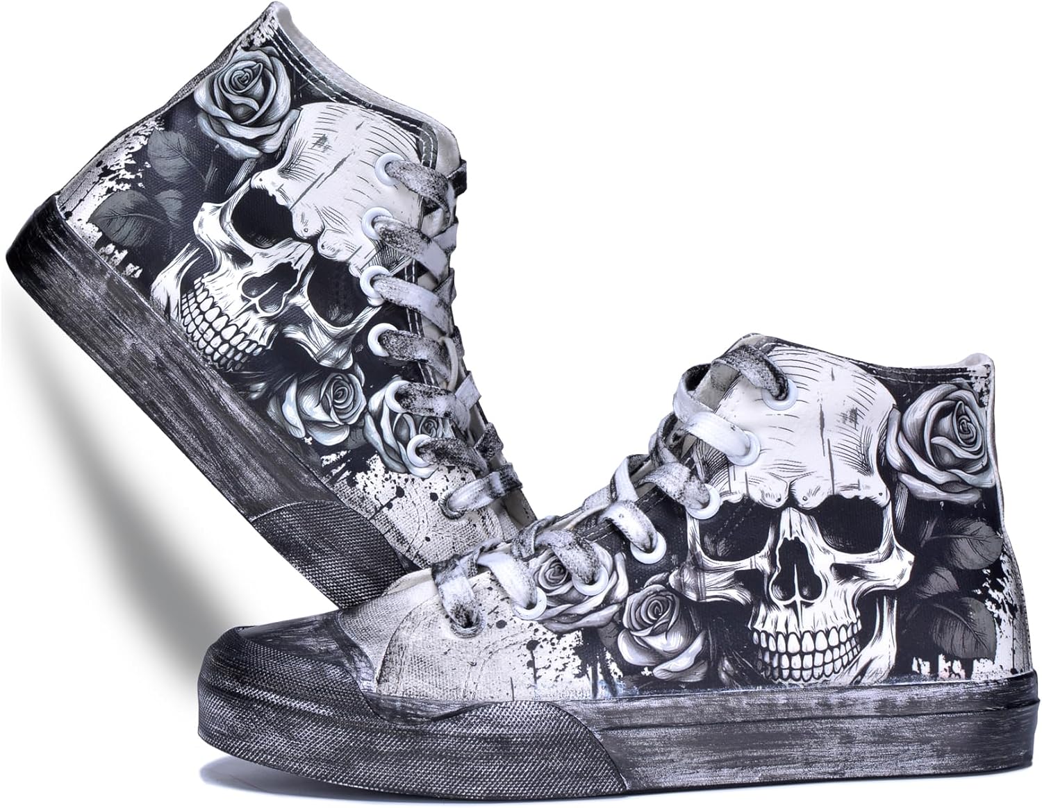 

Женские кроссовки GXZUORUI Gothic Skull, модные мужские туфли с ручной росписью в стиле граффити, панк-косплей, хип-хоп, для подростков, студентов, повседневная уличная обувь, серый