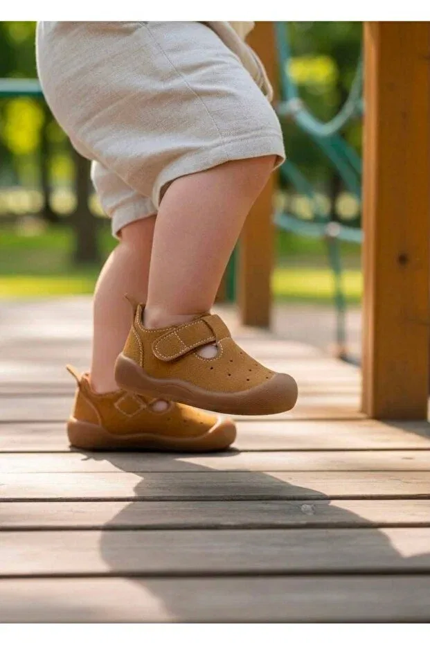 Детские ботинки для малышей с ортопедической стелькой Bellamor mini steps flexible sole unisex baby first step shoes Zaby, Brown