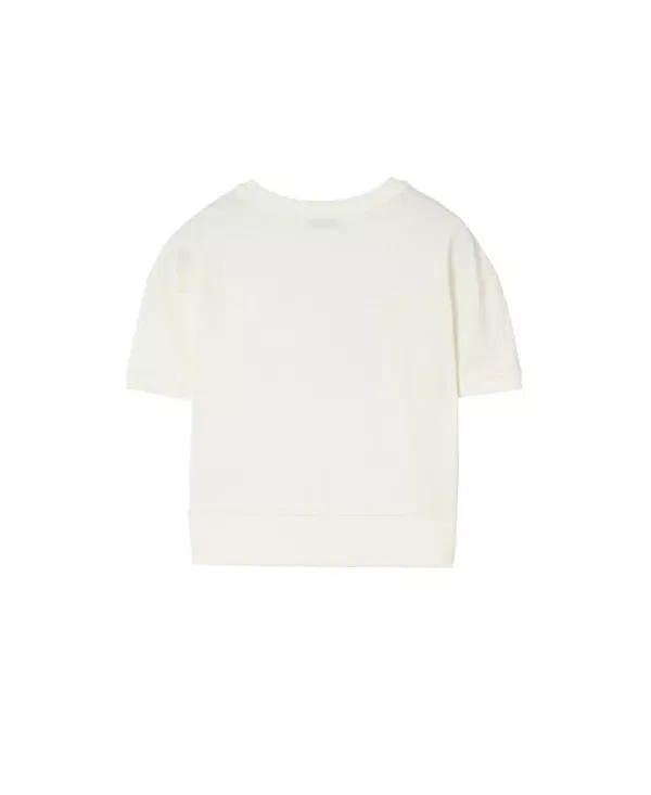 Детская футболка для девочек с принтом Crystal Candy Rock Burberry, Chalk White — фото 2