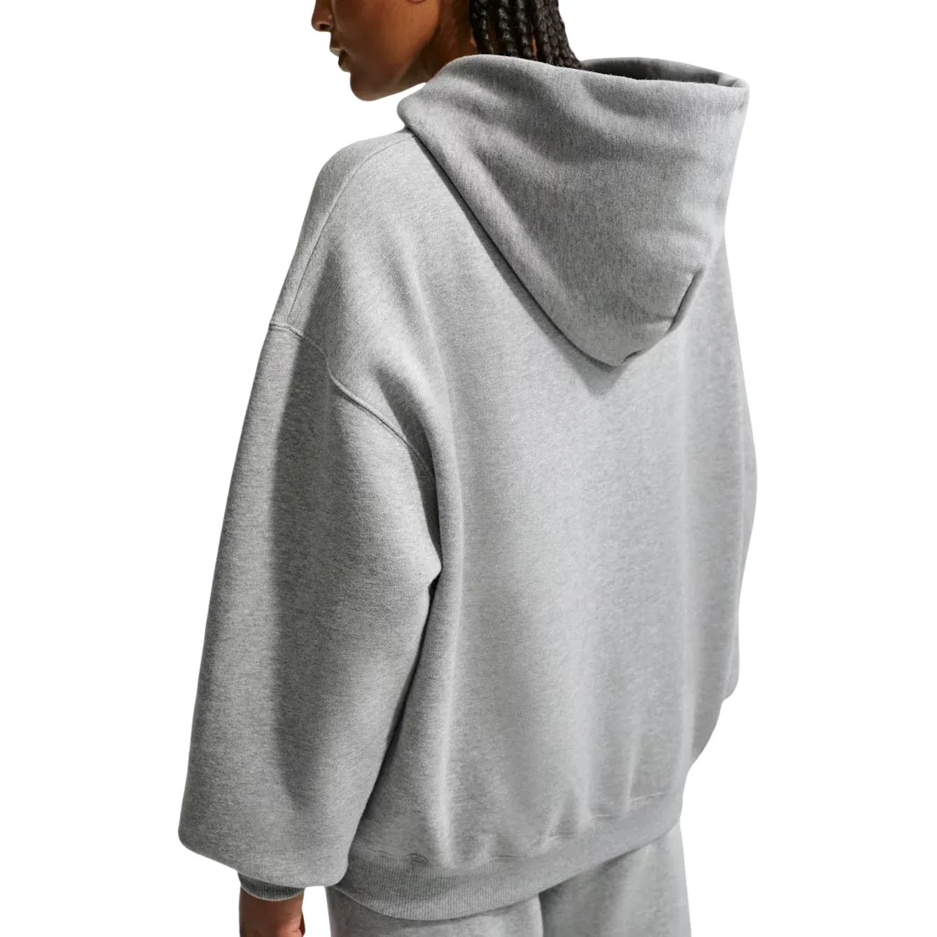 Женское худи Studio Fleece Medium Weight Oversized Hoodie 'Dark Grey Heather Sail' Nike, Dark Grey Heather/Sail — фото 2