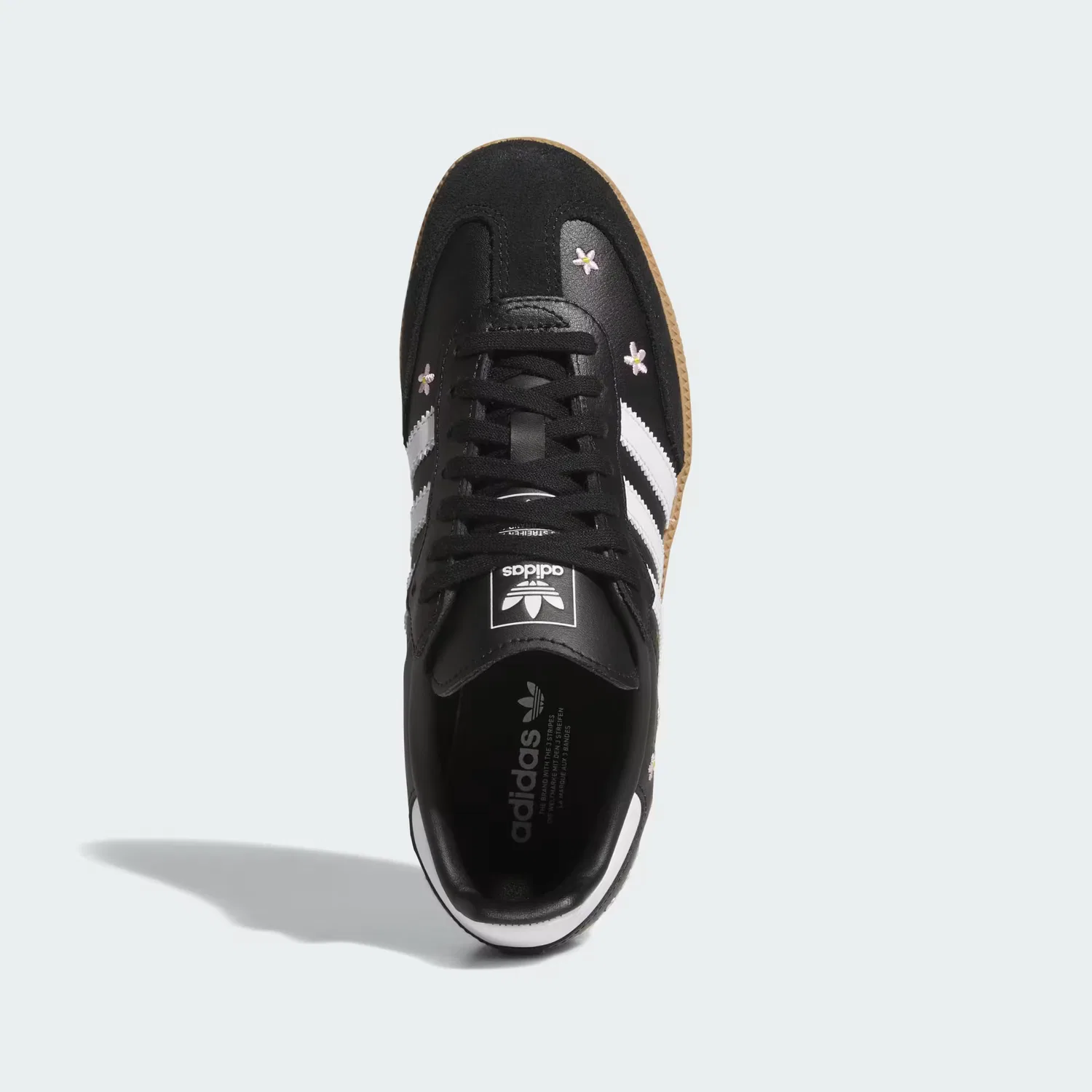 Детские кроссовки с цветочной вышивкой Samba OG Adidas Originals, черный/белый/карамельный — фото 2