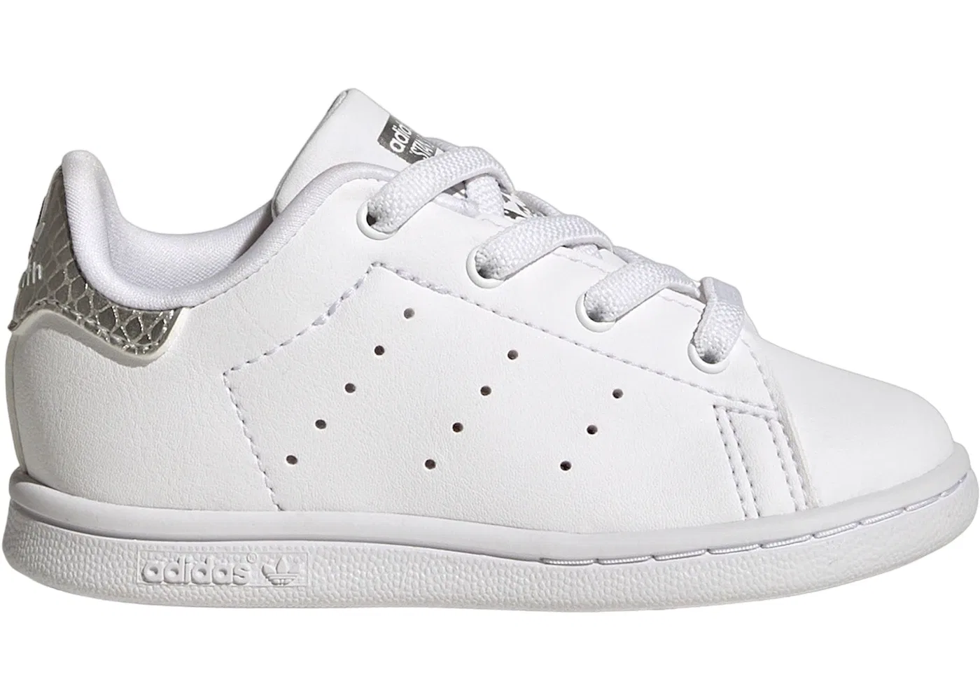 Детские кроссовки классические Adidas Stan Smith, Cloud White/Grey Two/Silver Metallic