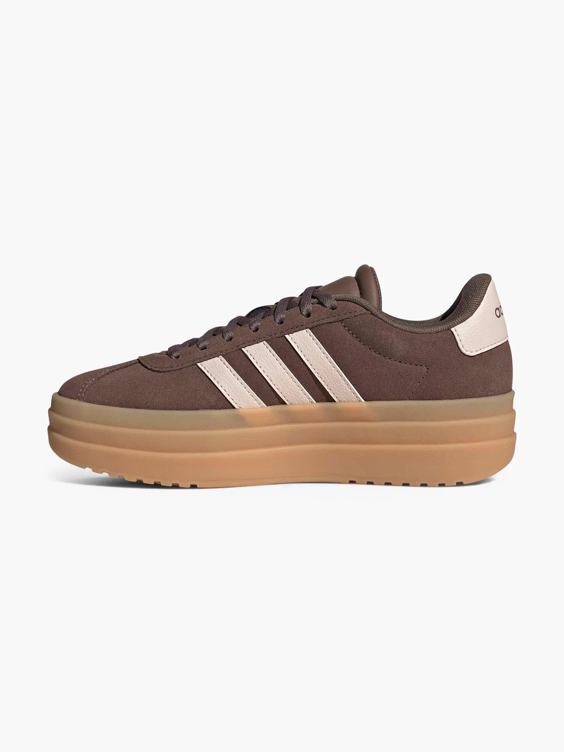 Детские кроссовки на шнуровке Adidas VL Court Bold J, коричневый — фото 3