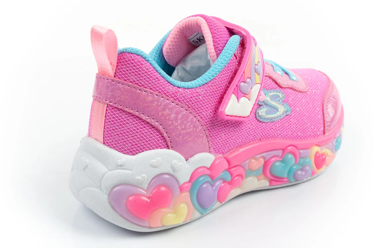 Детские спортивные кроссовки для девочек с LED-подсветкой Skechers S Lights, Rosa Bunt — фото 4