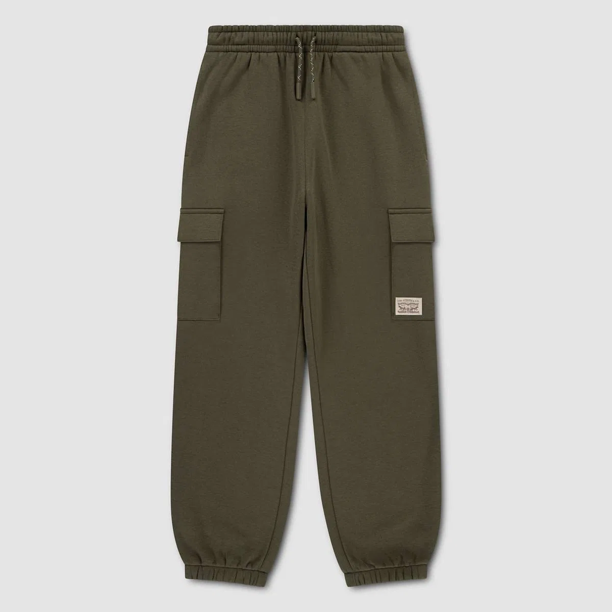 Свободные спортивные штаны для мальчиков 4-7 лет, модель Two horse baggy cargo Levi's, Olive Night - Green