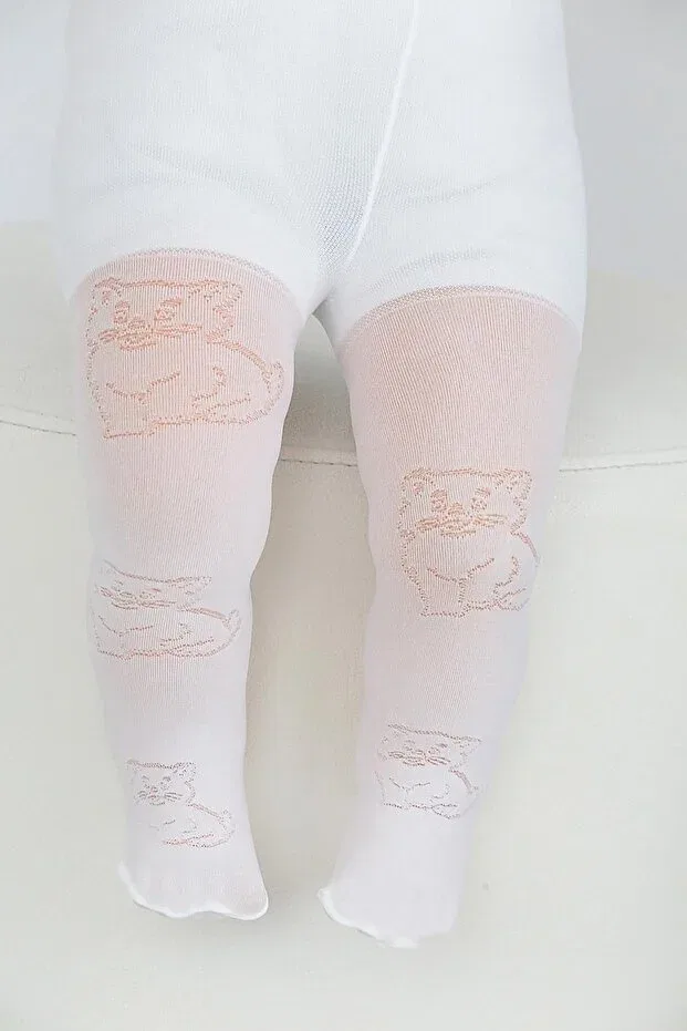 Детские колготки для девочек с оборками Tekir Bebek Micro Baby Pantyhose Daymod, White — фото 2