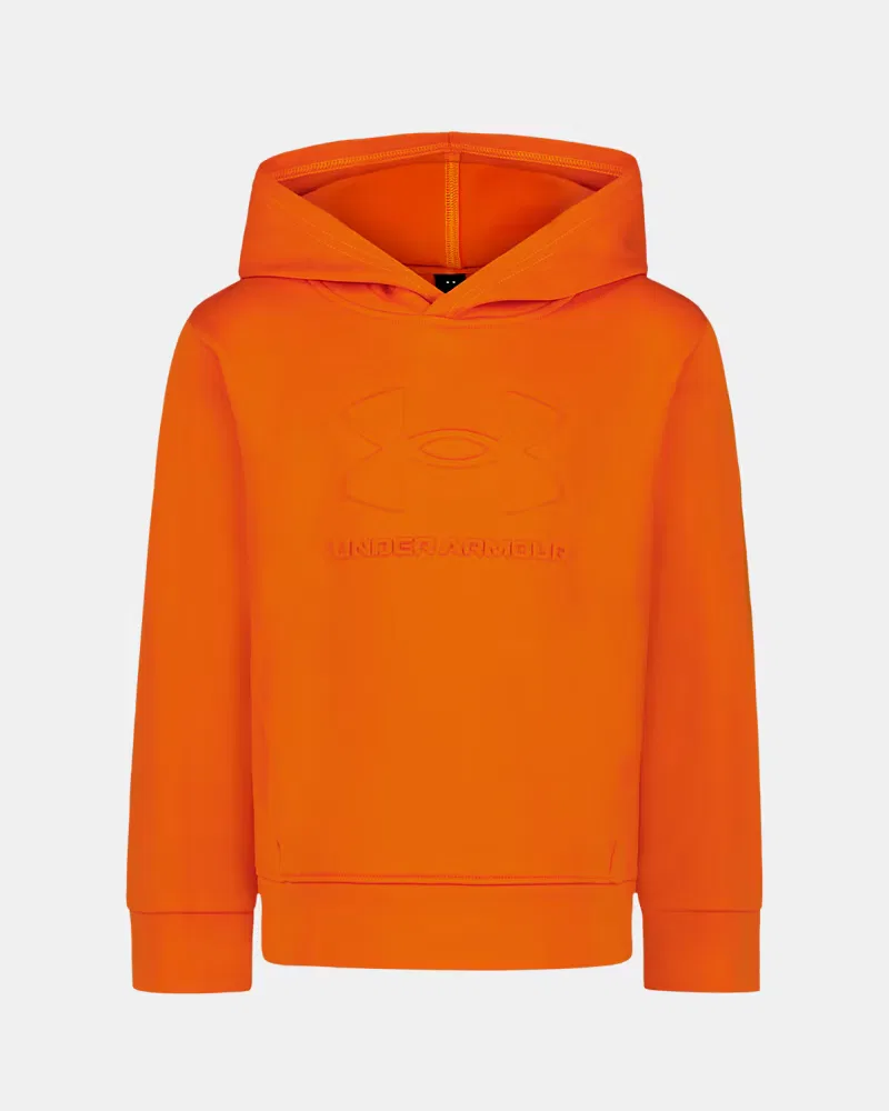 Худи для мальчиков из пике-флиса с выпрессованным логотипом UA Logo Emboss UnderArmour, Outrageous Orange