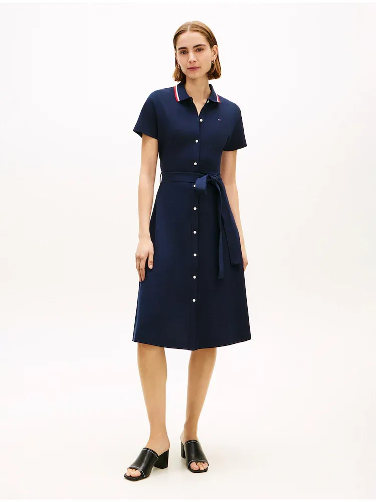 Платье-поло с поясом TOMMY HILFIGER, Navy