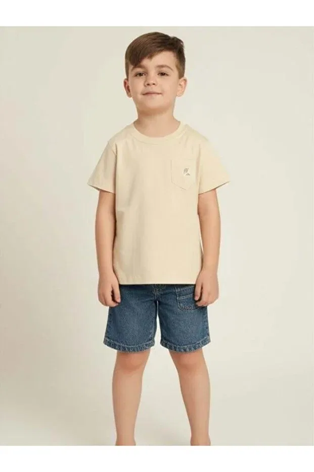 Детская футболка для мальчиков с коротким рукавом Zekids, Beige