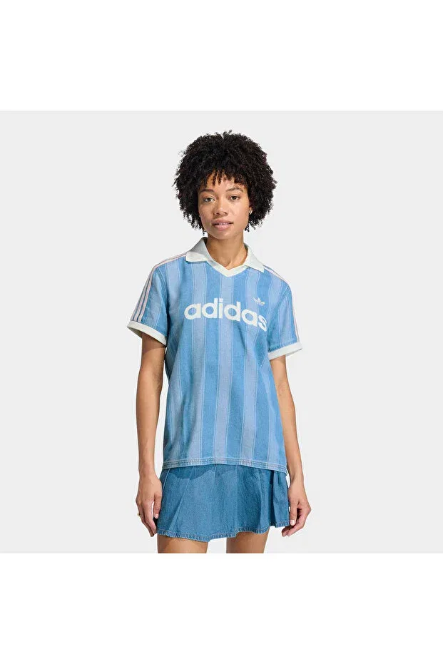Женская футболка джинсовая с коротким рукавом Adidas, Blue