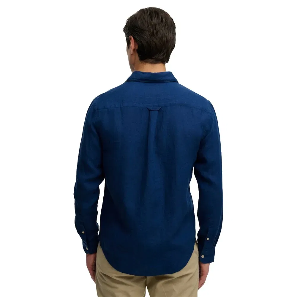 Рубашка с длинным рукавом Riviera Linen Superdry, синий — фото 2