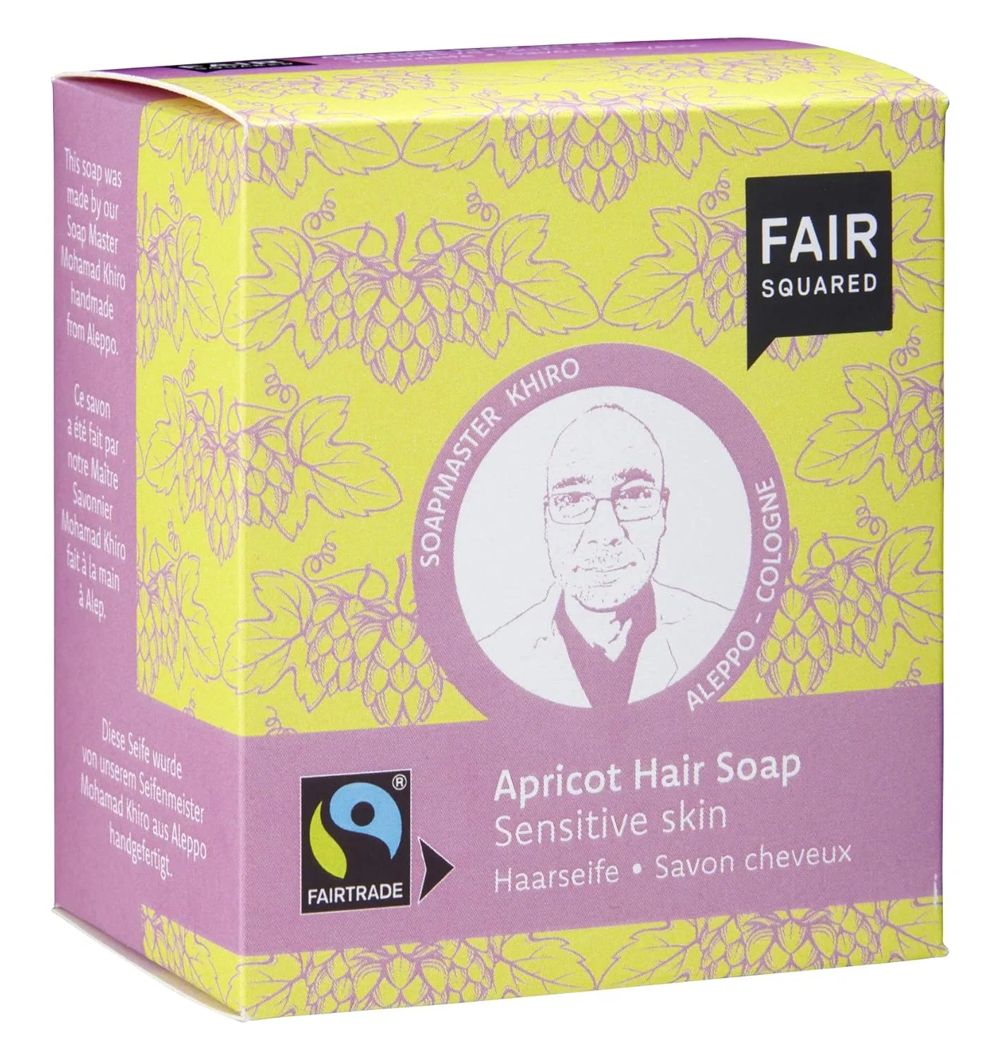 Твердое мыло для волос Apricot, Fair Squared, 2 x 80 г, Абрикос